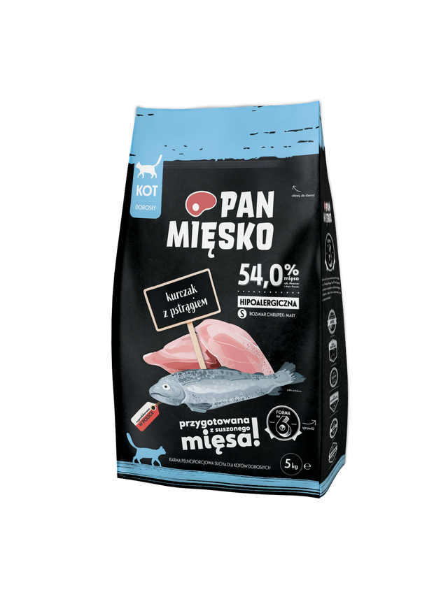 PAN MIĘSKO Kurczak z pstrągiem S 5kg dla kota