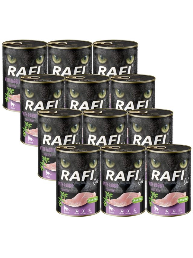 RAFI Cat Adult Sterilised z królikiem 12x400g