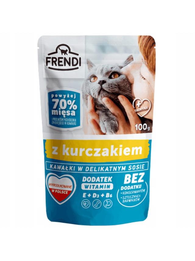 Frendi kawałki w delikatnym sosie z kurczakiem dla kota 100g