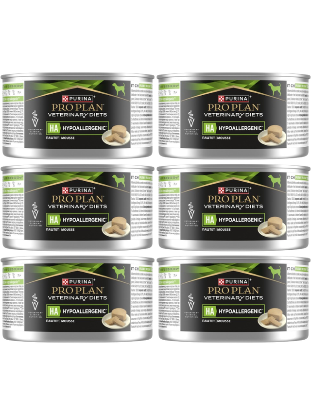 PRO PLAN Veterinary Diets HA Hypoallergenic Karma mokra dla psa mus 6x195g