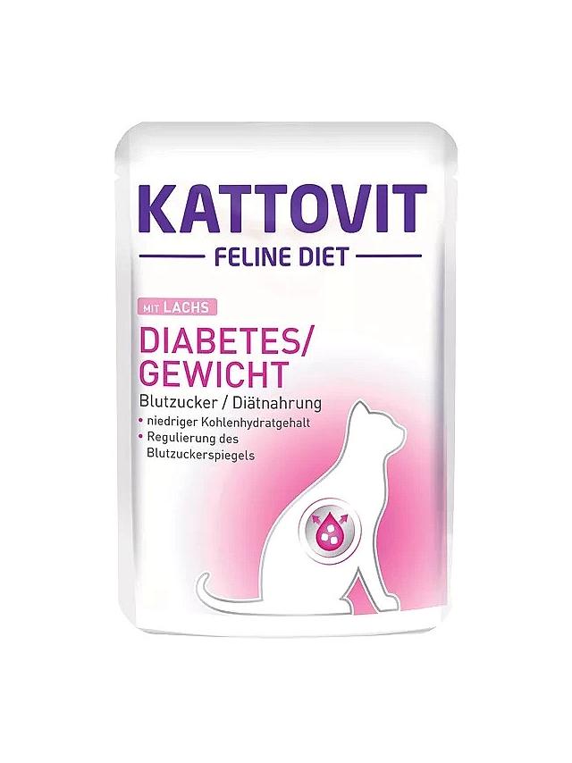 Kattovit Diabetes/Gewicht łosoś 85g saszetka