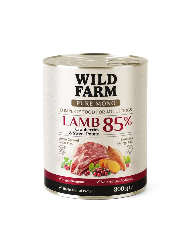 WILD FARM PURE MONO Lamb Cranberries and Sweet Potato 800g monoproteinowa karma dla psa