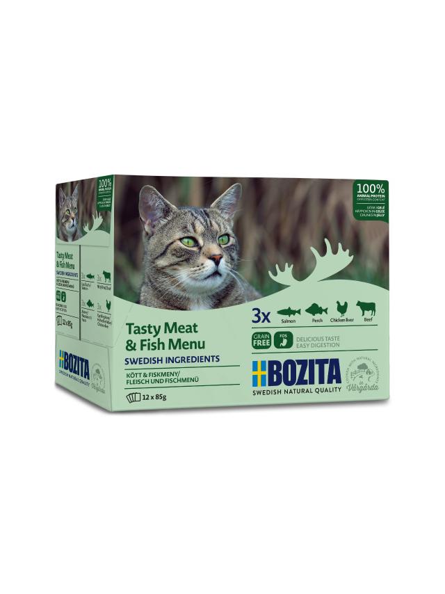 BOZITA Multibox mięsne i rybne kawałki w galaretce (12X85g)
