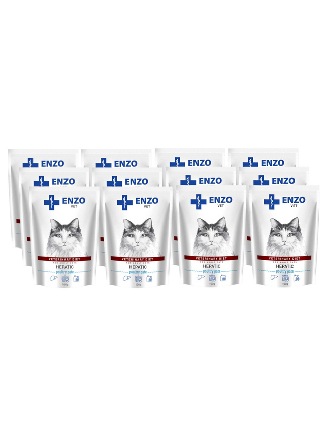 ENZO VET Hepatic drób-pasztet dla kotów 12x100g