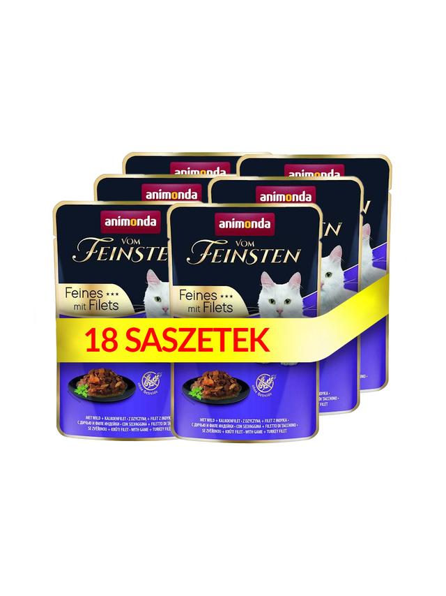 ANIMONDA Cat Vom Feinsten Adult Dziczyzna + filet z indyka saszetka 18x85g