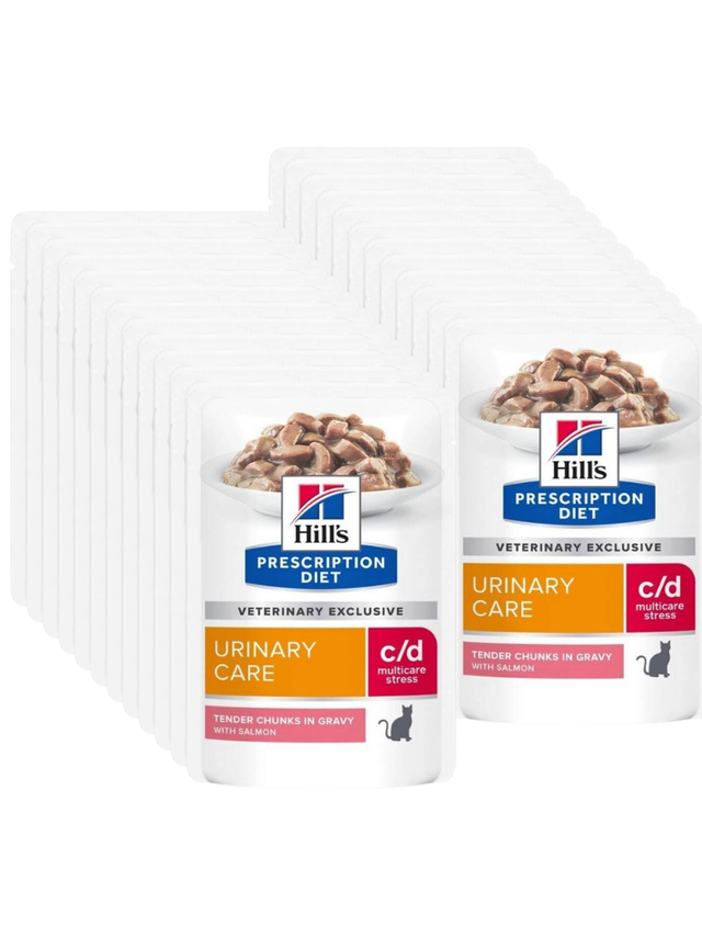 HILL'S PD Prescription Diet Feline c/d Urinary Stress Łosoś 24x85g saszetka
