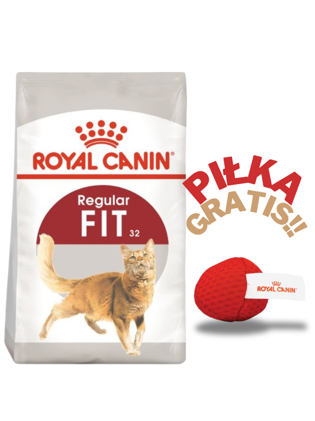 ROYAL CANIN  FIT 32 10kg karma sucha dla kotów dorosłych, wspierająca idealną kondycję + Piłka dla kota GRATIS!