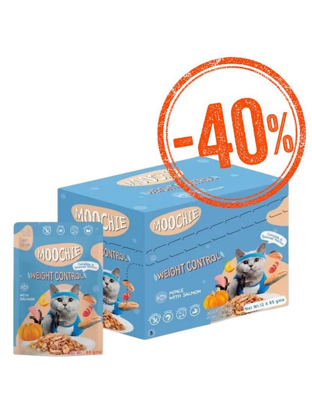MOOCHIE Weight Control Mince With Salmon 12x70g kontrola masy ciała