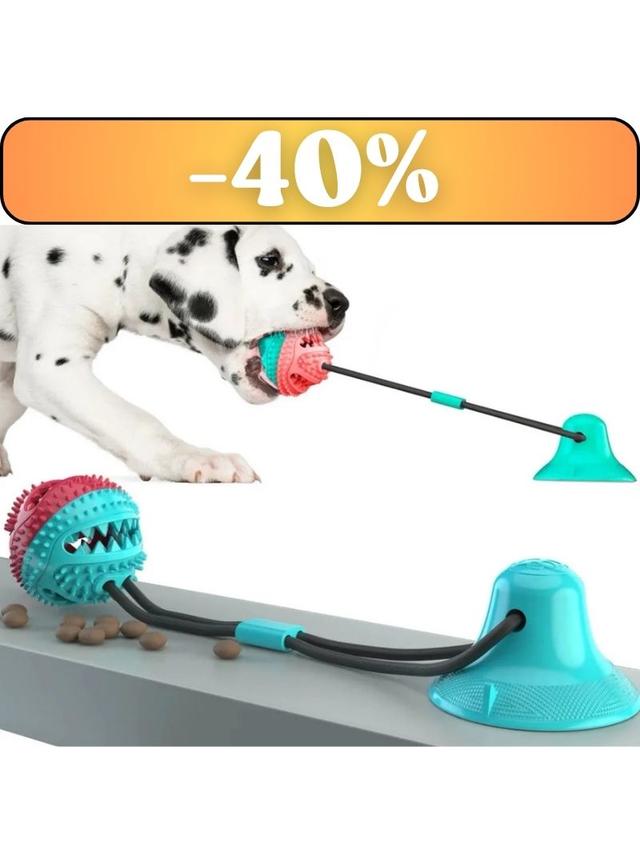 NUXIE® Zabawka piłka szarpak z przyssawką 43cm