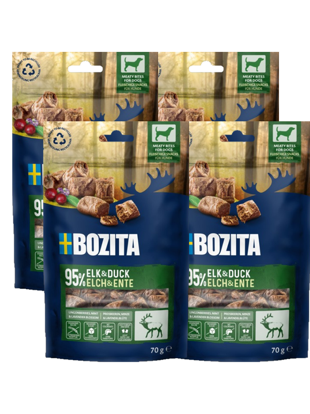 BOZITA Meaty Bites łoś,kaczka przysmak pies 4x70g