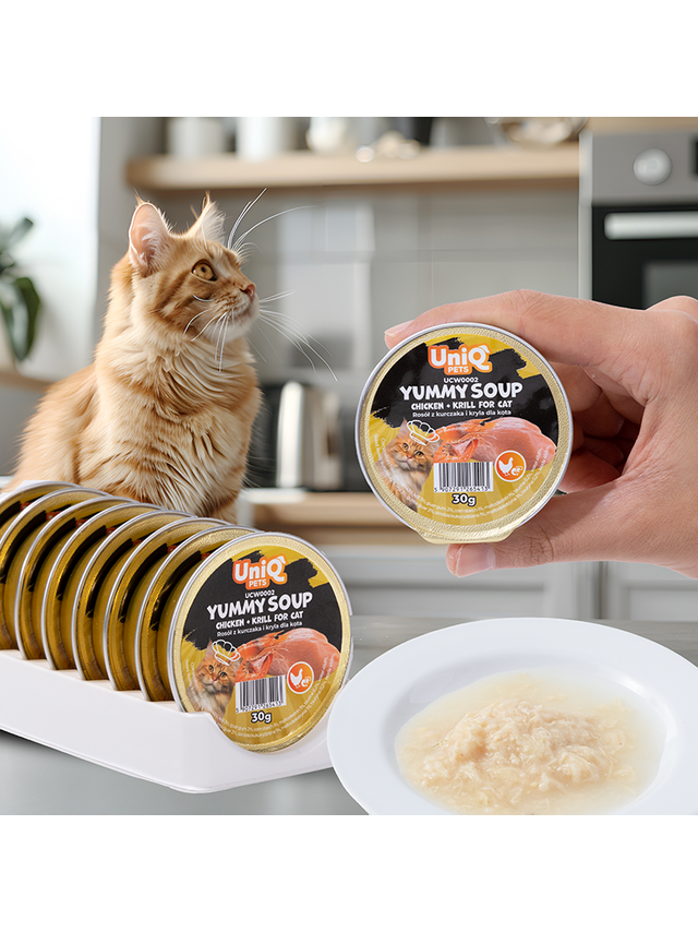 UNIQ PETS KARMA MOKRA DLA KOTA ROYAL CHICKEN rosół z kurczaka i kryla 30 g x 8 szt