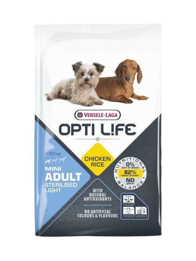 VERSELE-LAGA Opti Life Adult Light Mini 7,5kg - z kurczakiem - dla małych ras