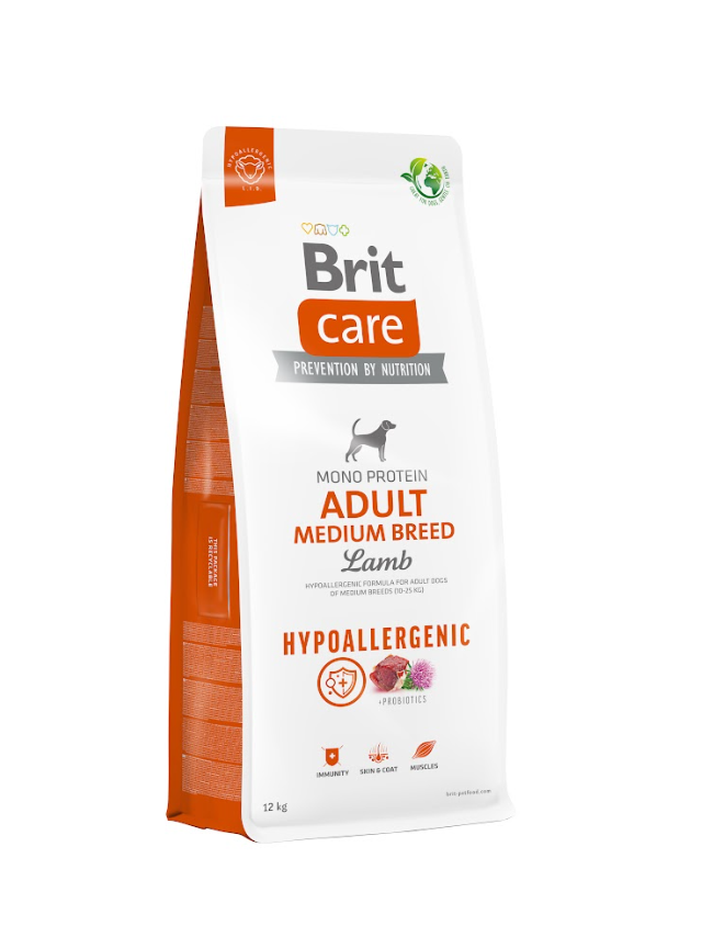BRIT CARE Dog Hypoallergenic Adult Medium Breed Lamb 12kg
