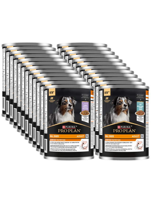 PRO PLAN Everyday Nutrition Adult Karma dla psów Mix Smaków w galaretce 24x400g