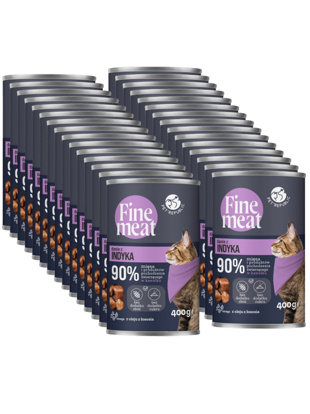 PetRepublic Fine Meat danie z indyka 30x400g dla kota