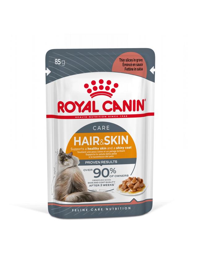 ROYAL CANIN  Hair&Skin Care 12x85g karma mokra w sosie dla kotów dorosłych, zdrowa skóra, piękna sierść
