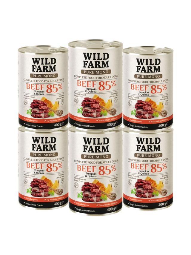 WILD FARM PURE MONO Beef Pumpkin and Quinoa 6x400g monoproteinowa karma dla psa