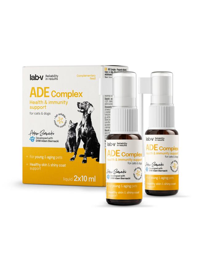Lab-v ADE Complex – Kompleks witamin A, D i E w formie spreju dla psów i kotów 2 x 10ml