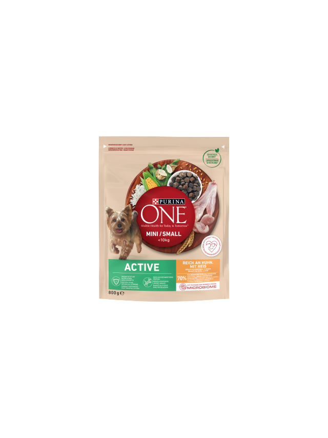 PURINA ONE Mini Active Kurczak, ryż - sucha karma dla psa - 800g /  / Opakowanie uszkodzone (8675) !!!