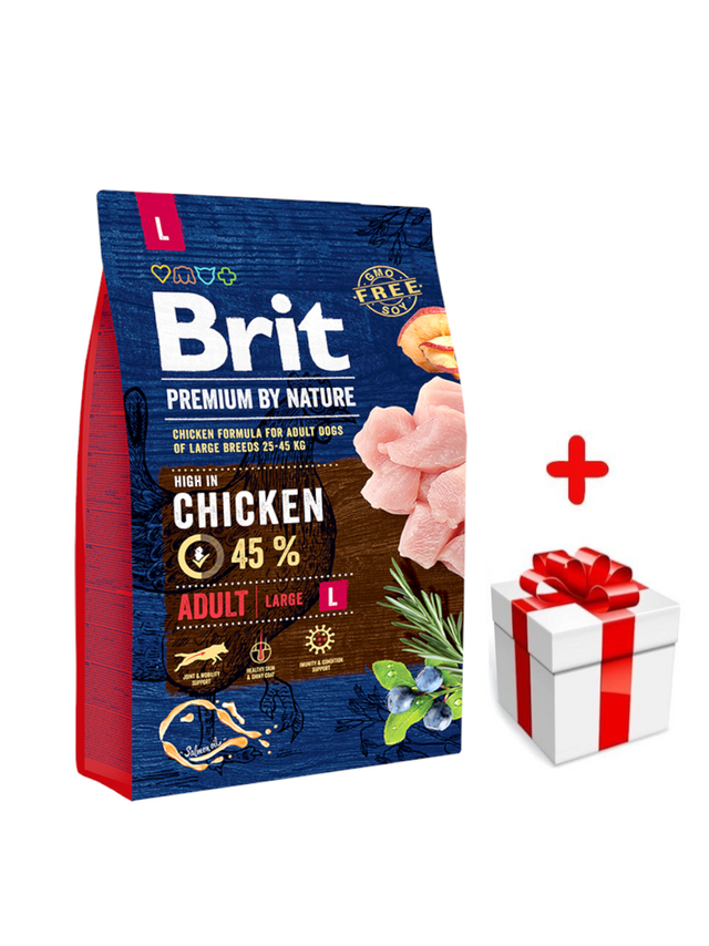 BRIT Premium By Nature Adult L 3kg + niespodzianka dla psa GRATIS!