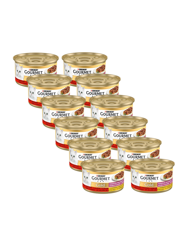 Purina Gourmet Gold z wołowiną i kurczakiem w sosie 12x85g