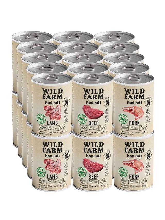 WILD FARM Pate Mix Smaków 30x400g bezglutenowa karma dla psa