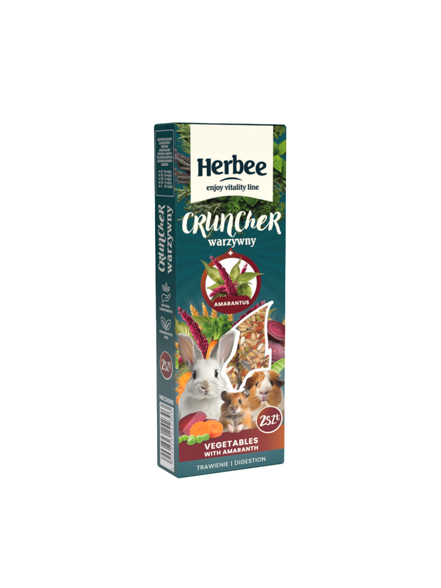 HERBEE cruncher dla gryzoni i królików 115g warzywny z amarantusem