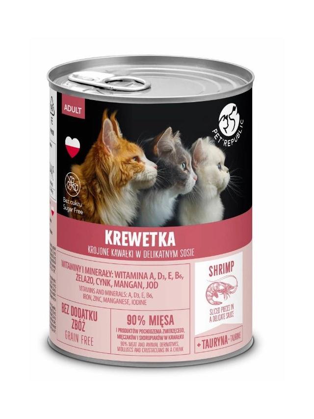 PetRepublic kawałki w sosie z krewetką 20x400g dla kota