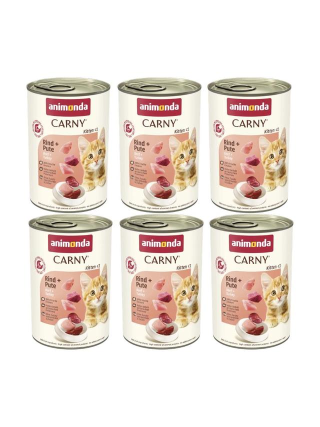ANIMONDA Cat Carny Kitten smak: wołowina, indyk 6x400g