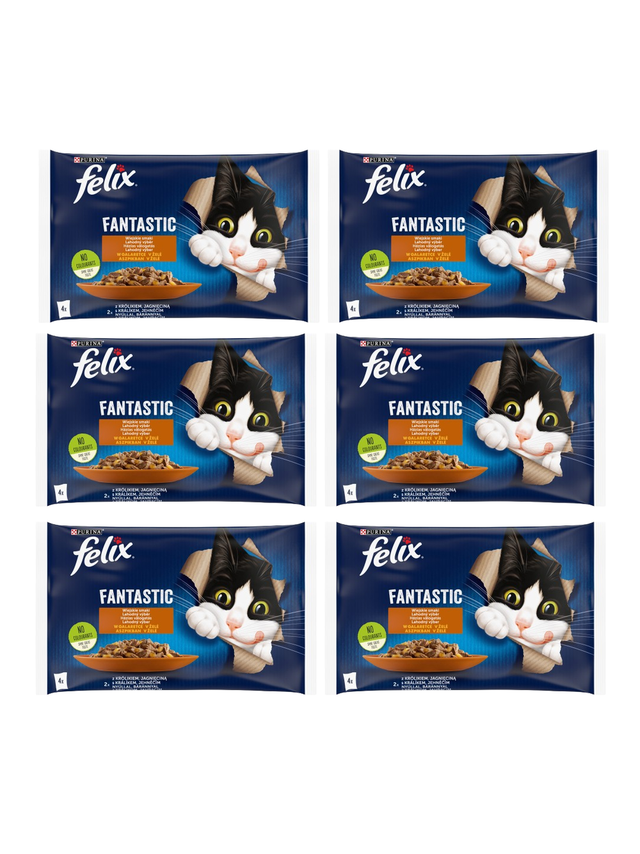FELIX Wiejskie Smaki w galaretce z królikiem i jagnięciną 12x(4x85g)