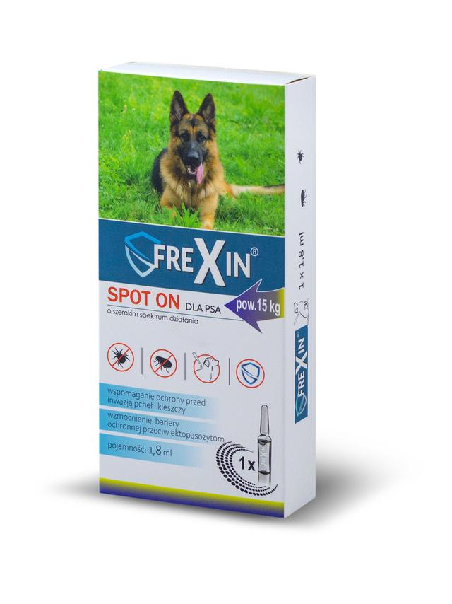 FREXIN Krople przeciw ektopasożytom dla psa powyżej 15 kg 1,8 ml