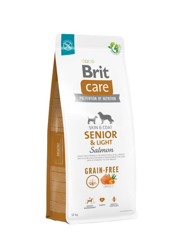 BRIT CARE Dog Grain-free Senior & Light Salmon 12kg/Opakowanie uszkodzone (8667,8651,9348) !!!!