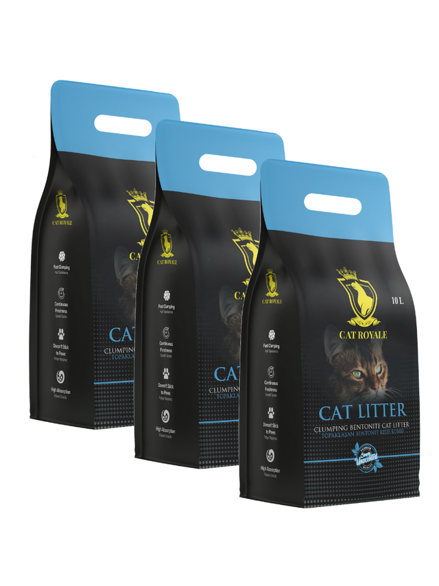 Cat Royale Naturalny żwirek bentonitowy 30l (3x10l)