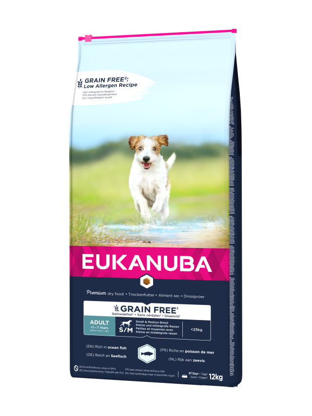 EUKANUBA Adult Small&Medium Grain Free 12kg\ Opakowanie uszkodzone (8520) !!!