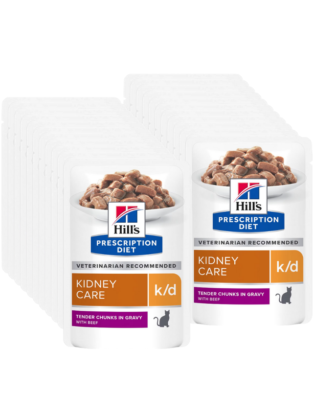HILL'S PD Prescription Diet Feline k/d Kidney Care Wołowina 24x85g - saszetka