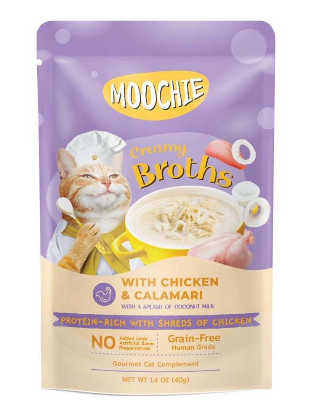 MOOCHIE Creamy Broths With Chicken & Calamari Grain-Free 40g
