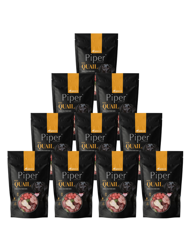 DOLINA NOTECI Piper dla psa z przepiórką i żurawiną 10x500g