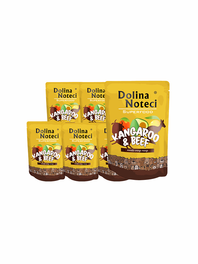DOLINA NOTECI SUPERFOOD kangur i wołowina 10 x  300g - karma mokra dla psa