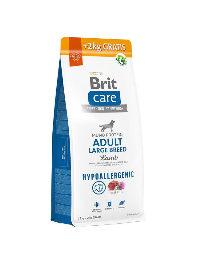BRIT CARE Dog Hypoallergenic Adult Large Breed Lamb 12kg+2kg