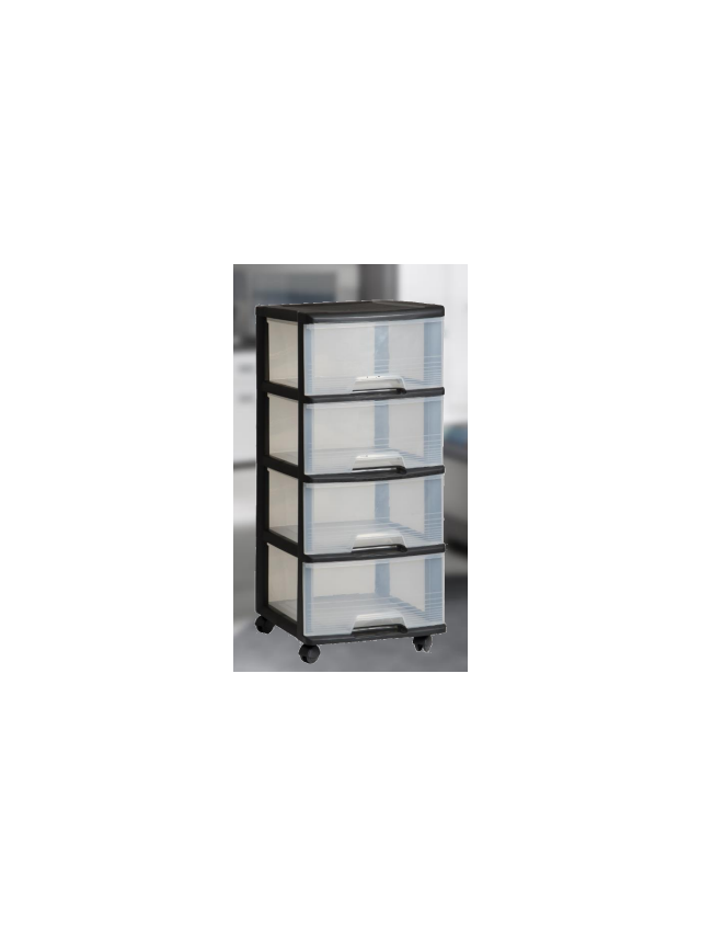 Curver Regał do przechowywania (4 x 20L) czarny
