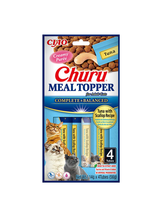 INABA  Cat Meal Topper Tuna With Scallop Recipe 4x14 (56g)