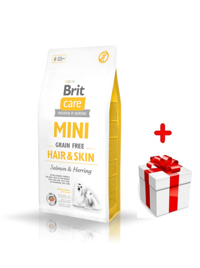 BRIT CARE Mini Grain-Free Hair&Skin 2kg + niespodzianka dla psa GRATIS!