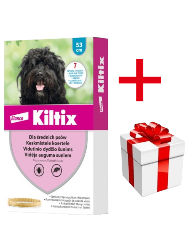 Kiltix Obroża dla psów średnich dł, 53cm + niespodzianka dla psa GRATIS!