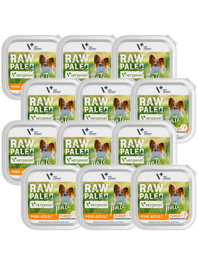 Vetexpert Raw Paleo Pate Mini Adult Turkey 12x150g - indyk tacka