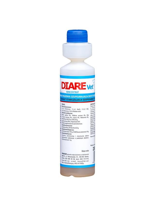 Lab-v Diare Vet - Mieszanka Paszowa Uzupełniająca Dietetyczna Dla Zwierząt Po Zaburzeniach Trawiennych 250ml