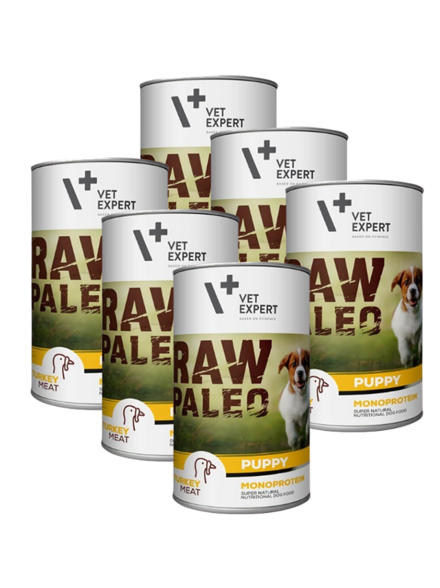 Vetexpert RAW PALEO puppy turkey 6x400g - indyk puszka