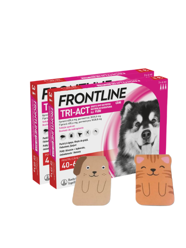 FRONTLINE Tri-Act XL 40-60kg (pipeta 3 x 6ml) X2 + Zakładka magnetyczna GRATIS!