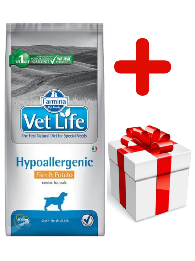 FARMINA Vet Life Dog Hypoallergenic Fish & Potato 12kg + niespodzianka dla psa GRATIS!