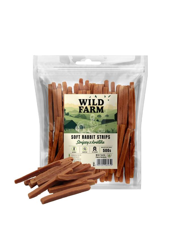 WILD FARM Stripsy z królika 500g przysmak dla psa