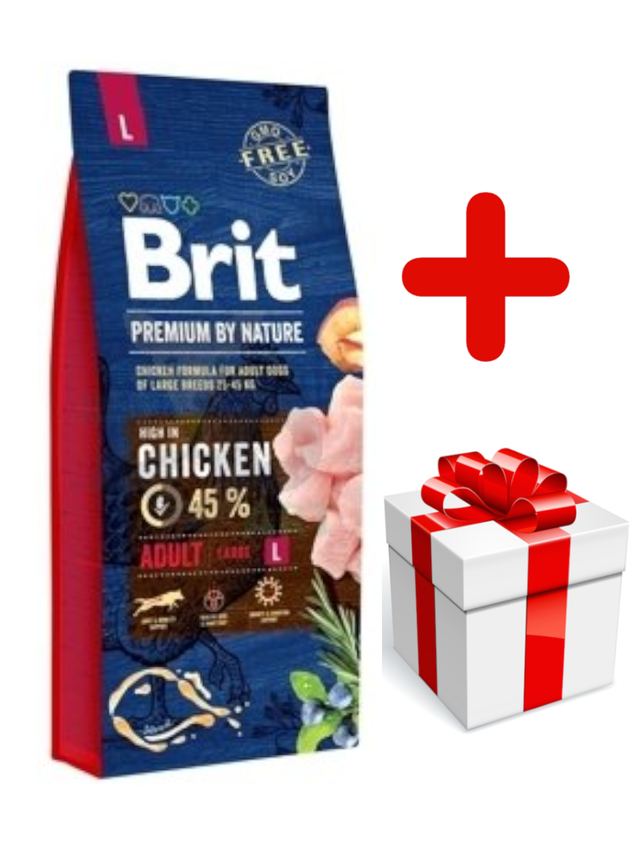 BRIT Premium By Nature Adult L 15kg + niespodzianka dla psa GRATIS!